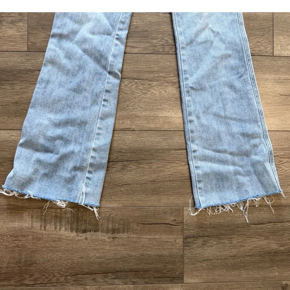Flying Monkey High Rise Boot Cut Jeans‎ Light Wash Raw Hem Size 26 BY4452X